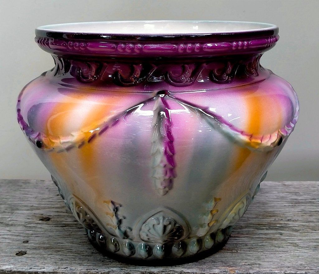 Antieke Jugendstil Jardinière Bloempot - Franz Anton Mehlem, Antiek en Kunst, Antiek | Woonaccessoires, Ophalen of Verzenden
