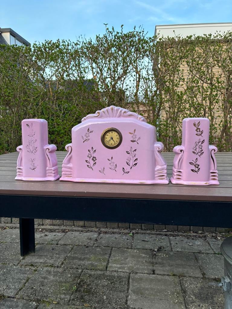 Vintage porseleinen klokkenstel, Ophalen of Verzenden