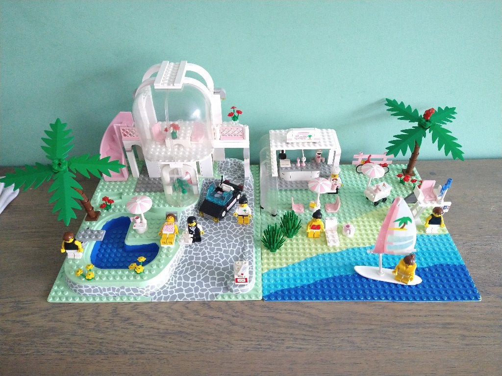 Lego Paradisa sets 6411 cafe en 6416 zwembad, Gebruikt, Overige thema's, Compleet, Lego