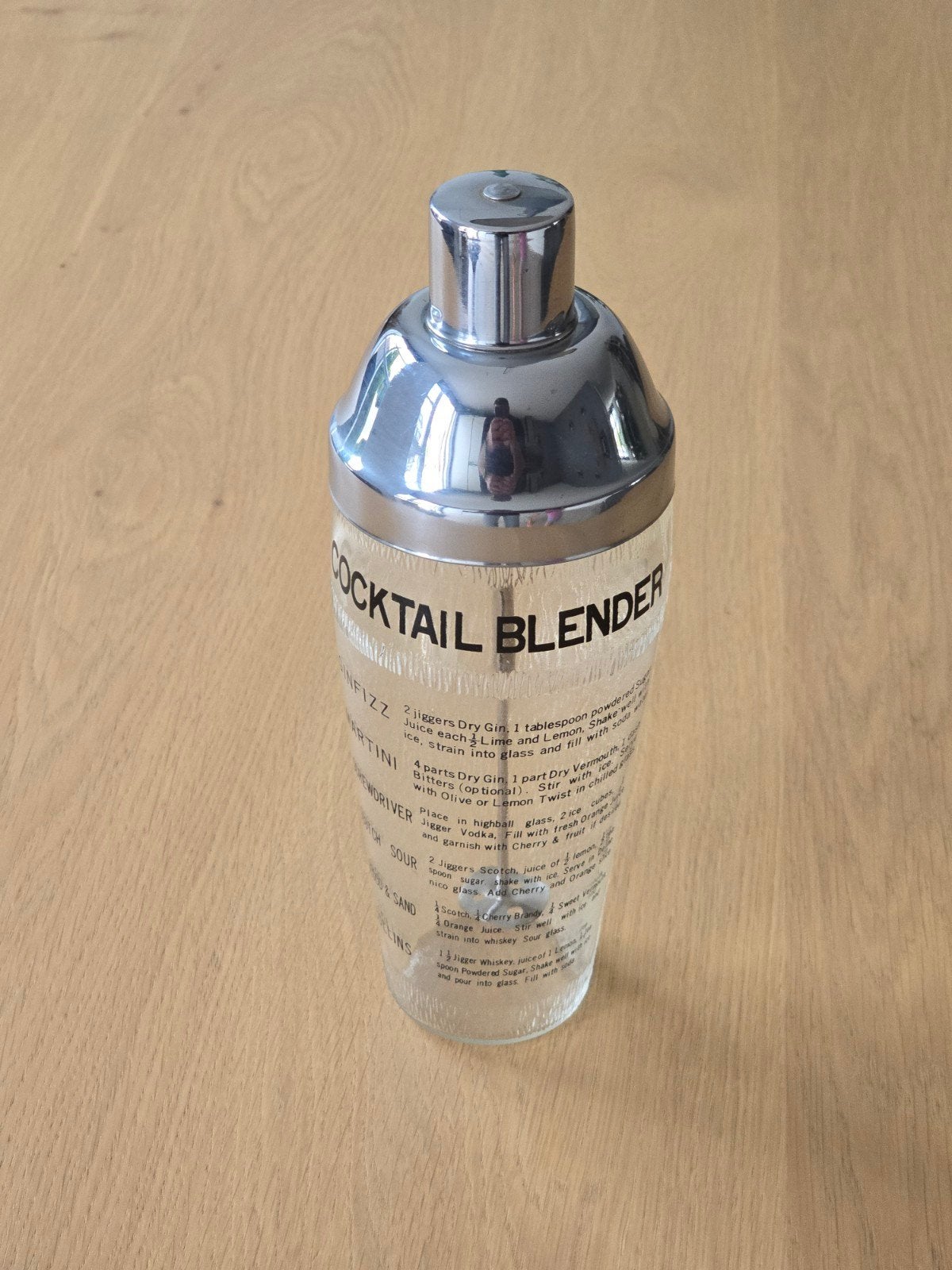 Prachtige antieke glazen chrome cocktailshaker & blender in1, Antiek en Kunst, Ophalen of Verzenden