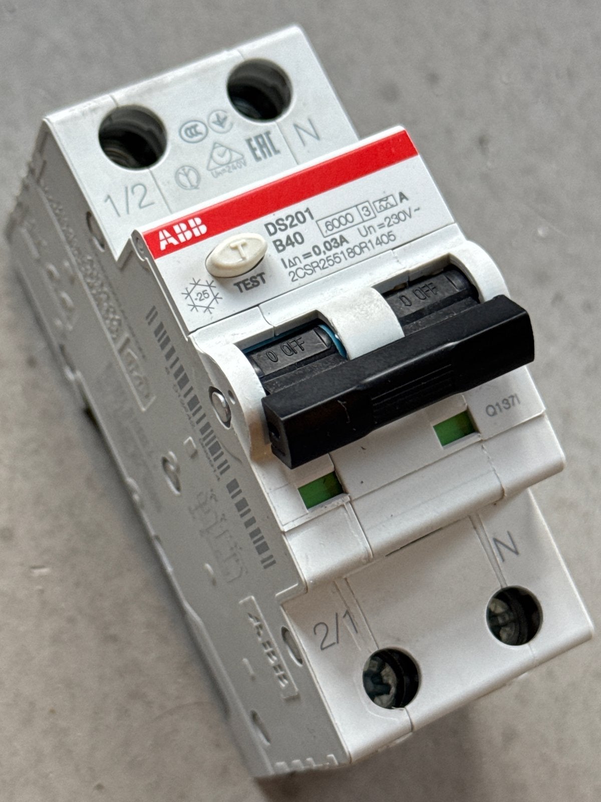 ABB DS201 B40 Aardlekautomaat type A 1-fase EV laden, Ophalen of Verzenden, Nieuw, ABB, Aardlekautomaat