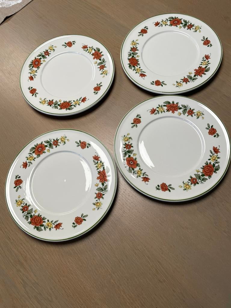 4 Villeroy en boch Summerday gebaksbordjes, Ophalen, Zo goed als nieuw, Bord(en), Overige stijlen