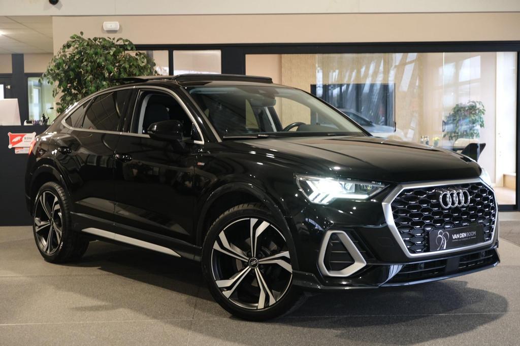 Audi Q3 Sportback 35 TFSI S-Line S-tronic 150PK Pano Navi Vi, Auto's, 15 km/l, Zwart, 4 cilinders, 150 pk