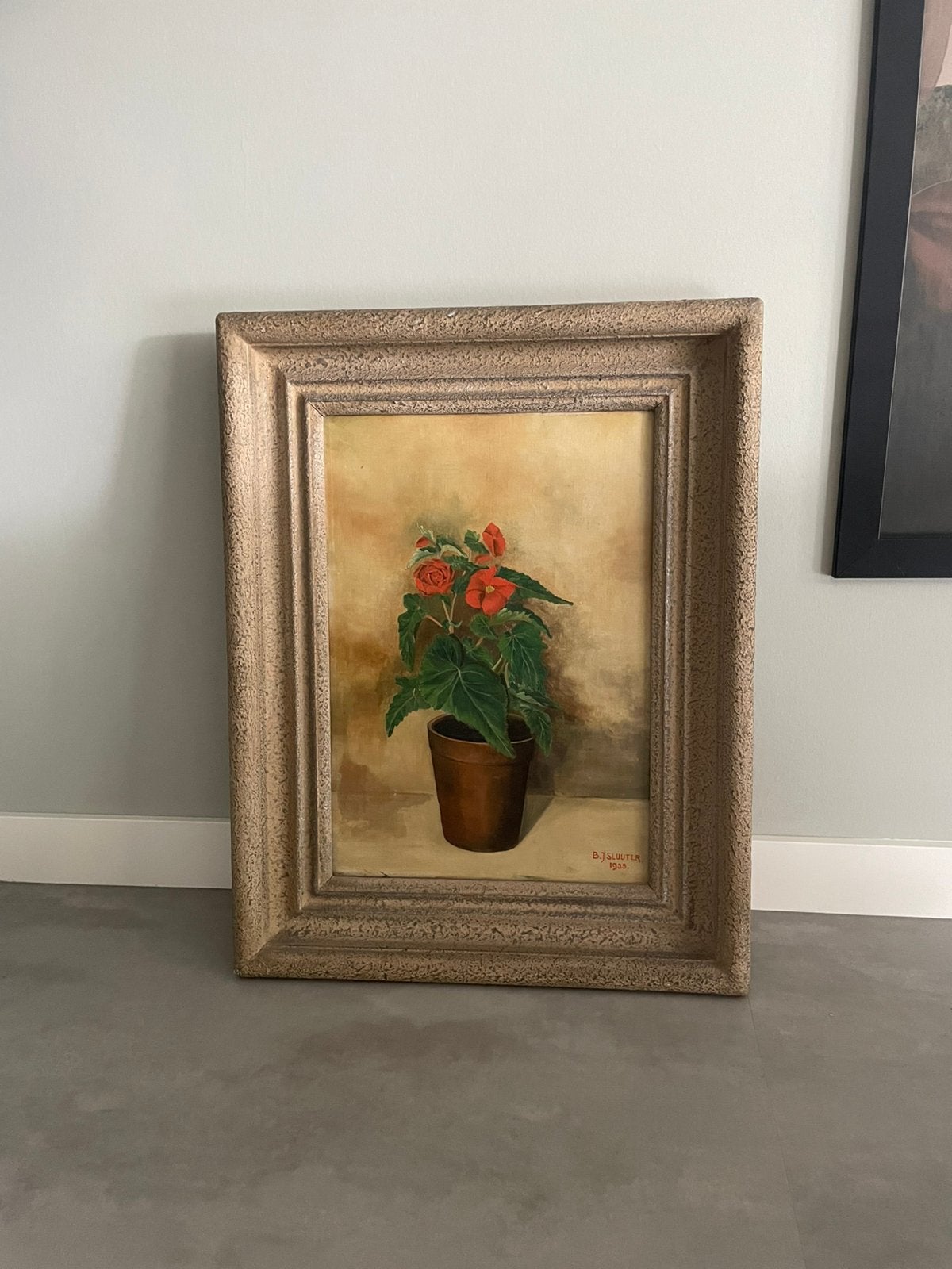 Mooi schilderij van B.J Sluijter, Antiek en Kunst, Kunst | Schilderijen | Klassiek, Ophalen of Verzenden, Gesigneerd, Bloemen