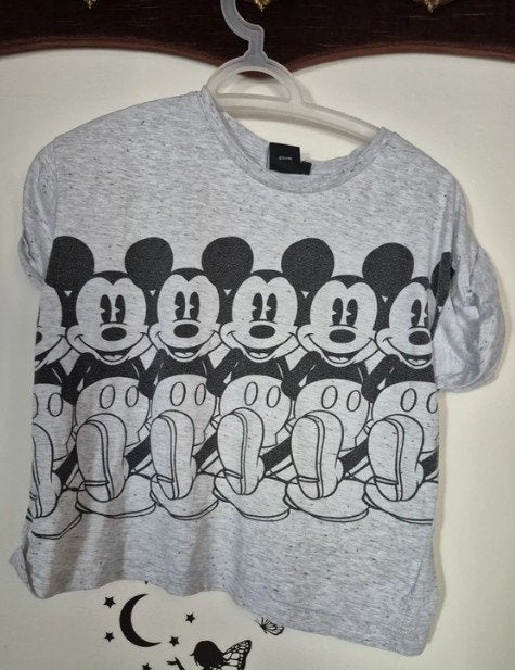 Primark Mickey Mouse crop top grijs, Primark, Ophalen of Verzenden, Korte mouw, Grijs