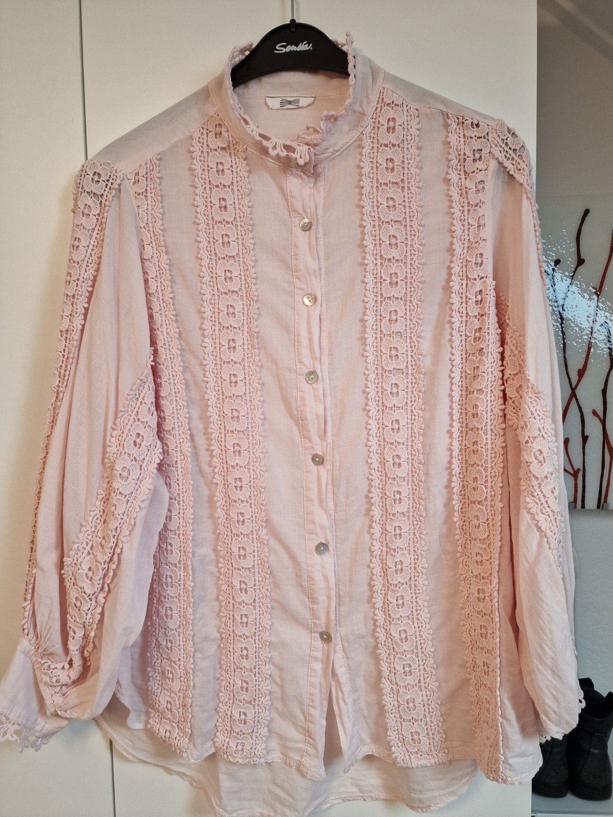 Roze blouse met kanten details (Schotch&soda), Maat 42/44 (L), Scotch & Soda, Ophalen of Verzenden, Zo goed als nieuw