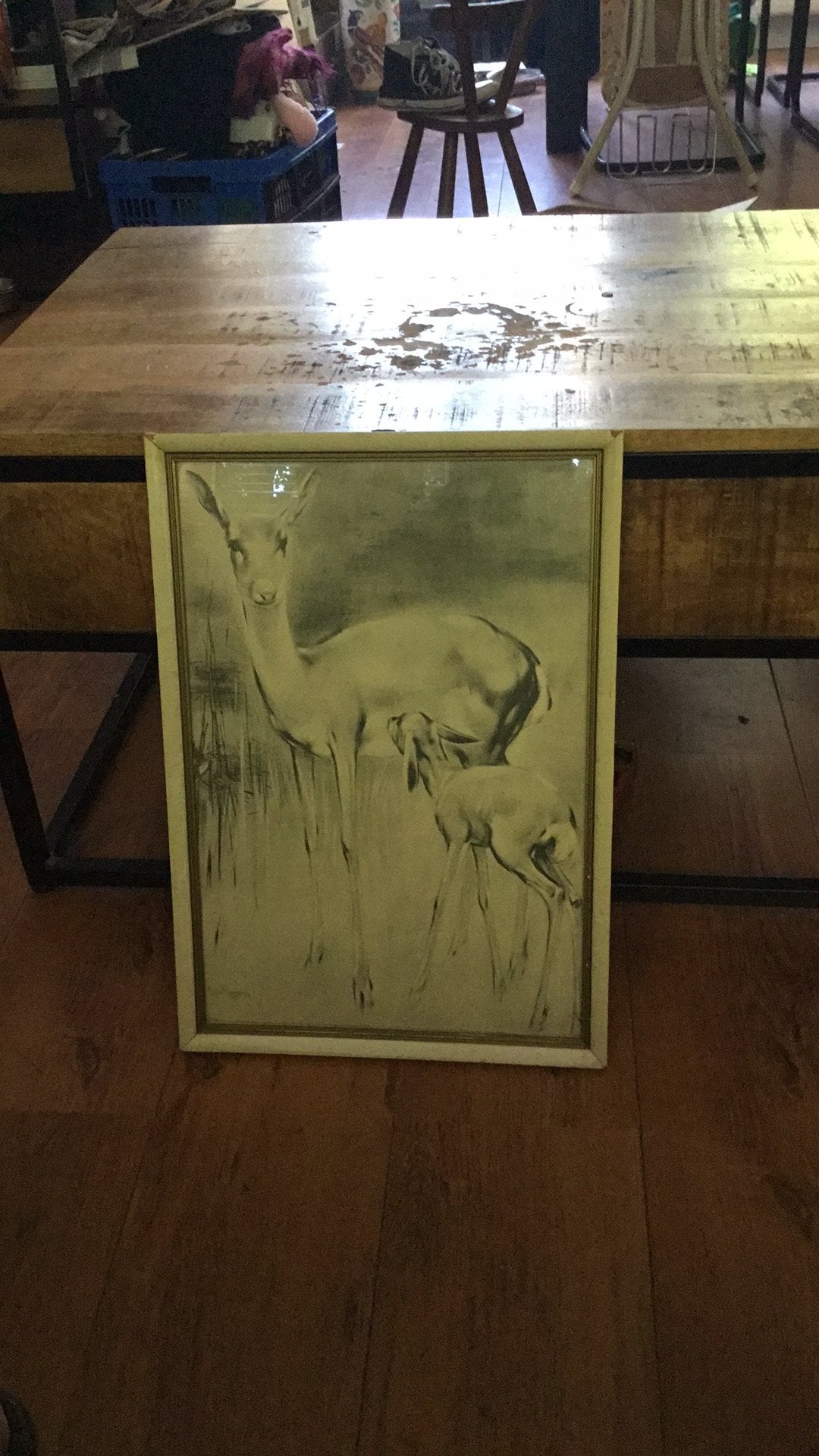 Han van meegeren hertjes, Ophalen, Print, Overige technieken, Ingelijst