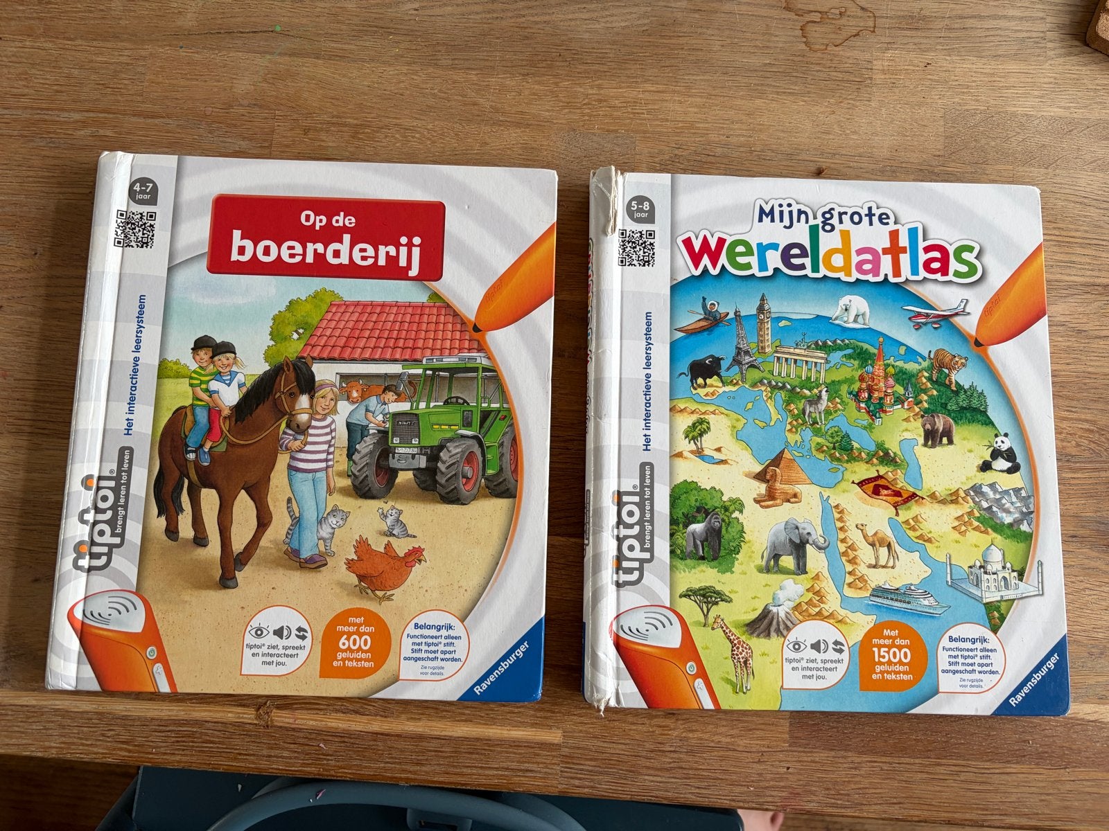 Tiptoi boeken: Op de boerderij & Mijn grote Wereldatlas, Boeken, Ophalen of Verzenden, Gelezen, 3 tot 4 jaar