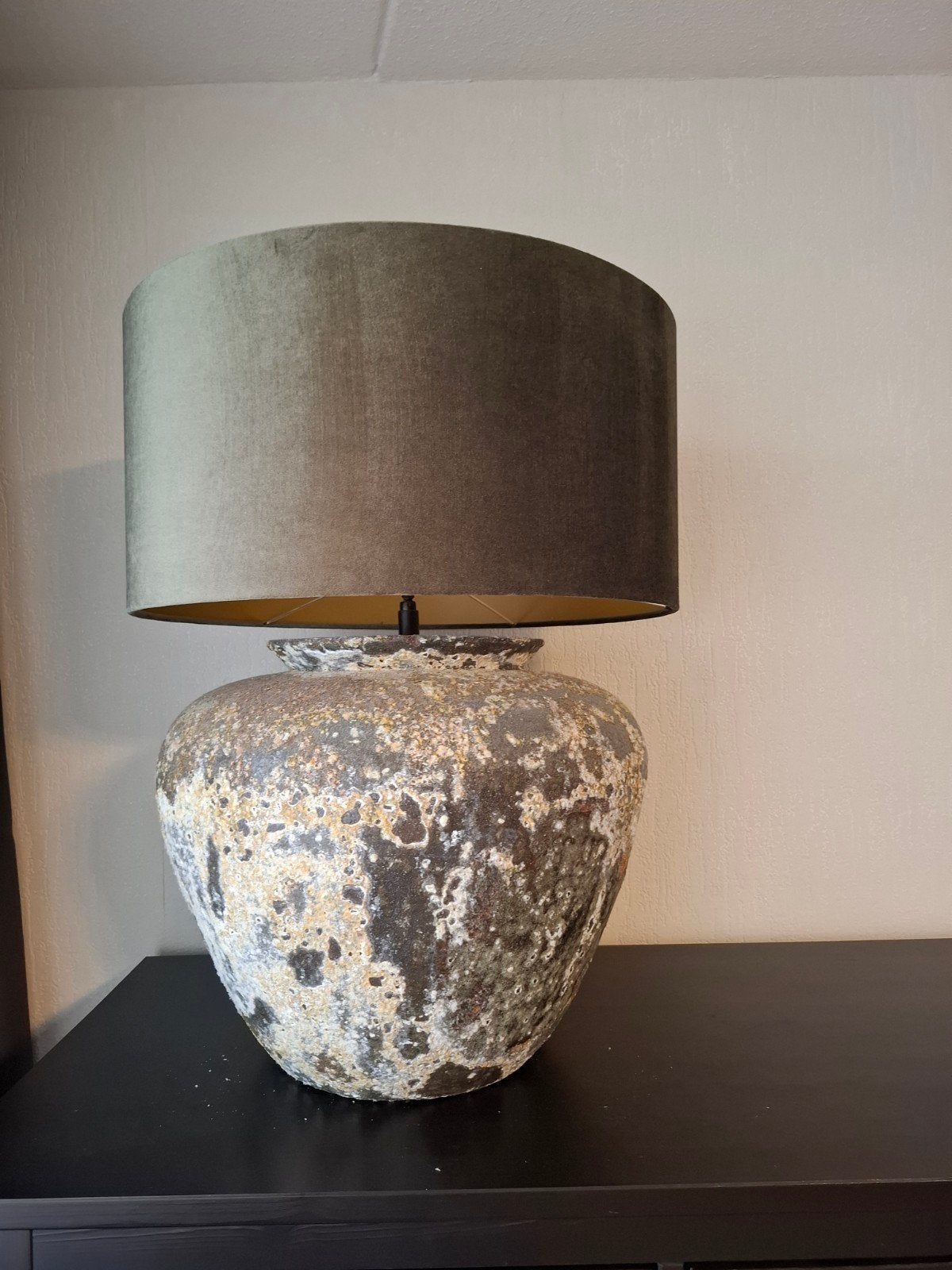 prachtige grote schemerlamp, Ophalen, 60 cm, Zo goed als nieuw, Grijs