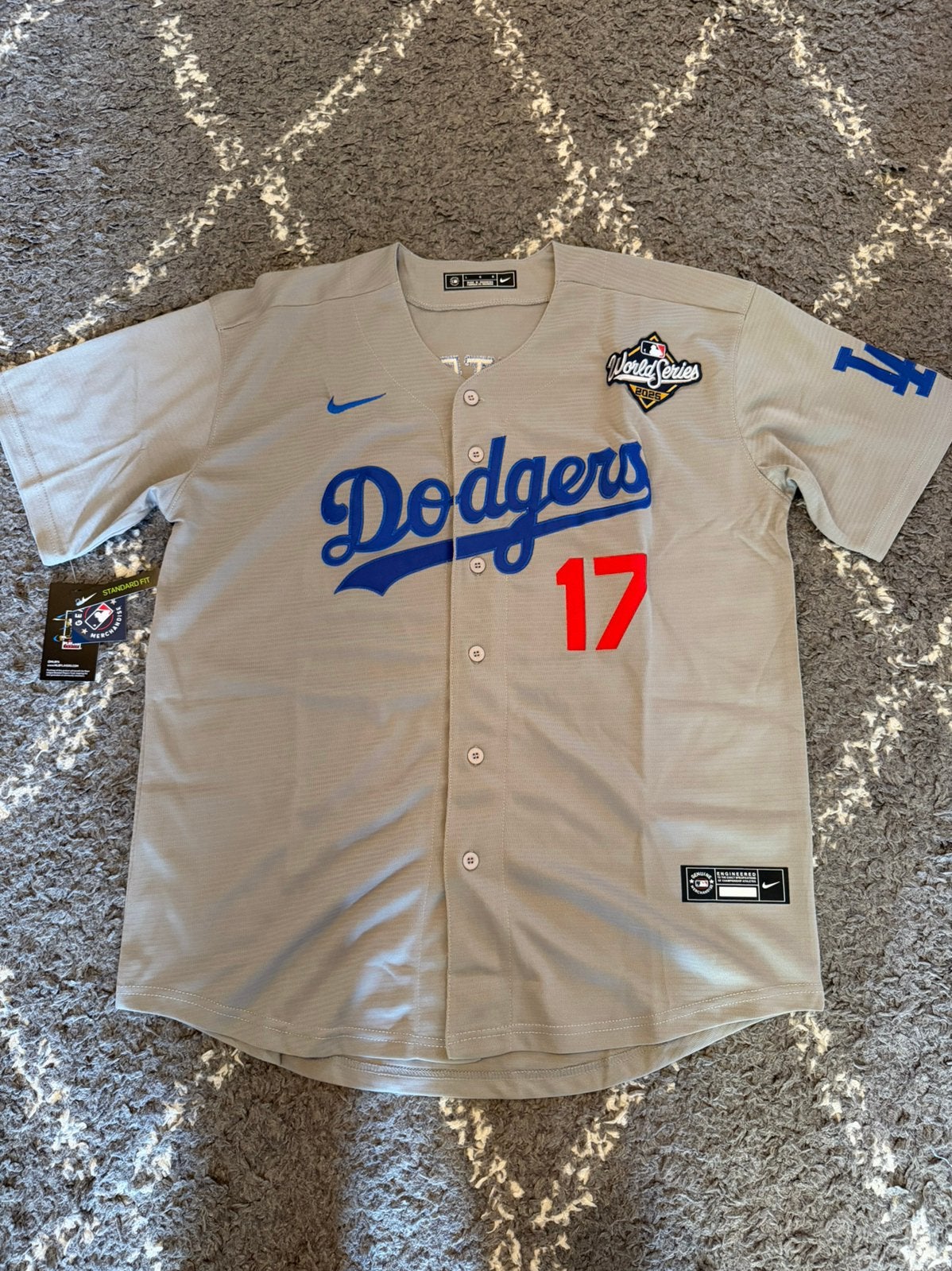 Grijze baseball jersey Los Angeles 17 – Maat L, Ophalen of Verzenden, Nieuw, Maat 52/54 (L), Grijs