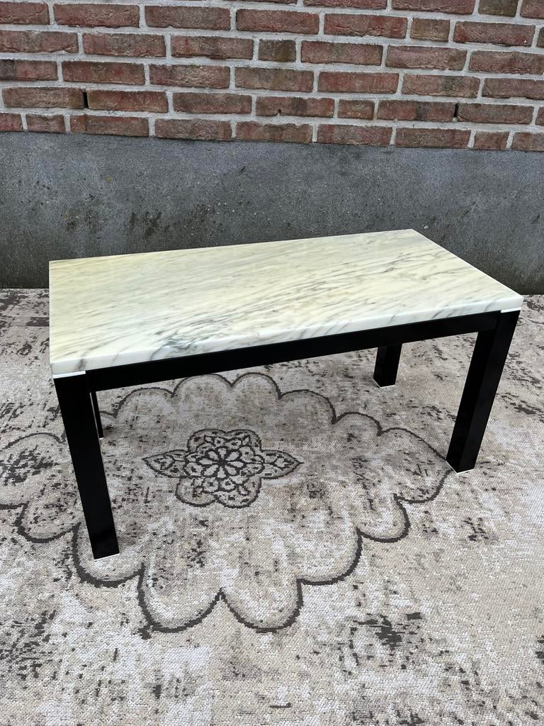 Vintage post modern Carrera marmeren salontafel, Antiek en Kunst, Antiek | Meubels | Tafels, Ophalen of Verzenden