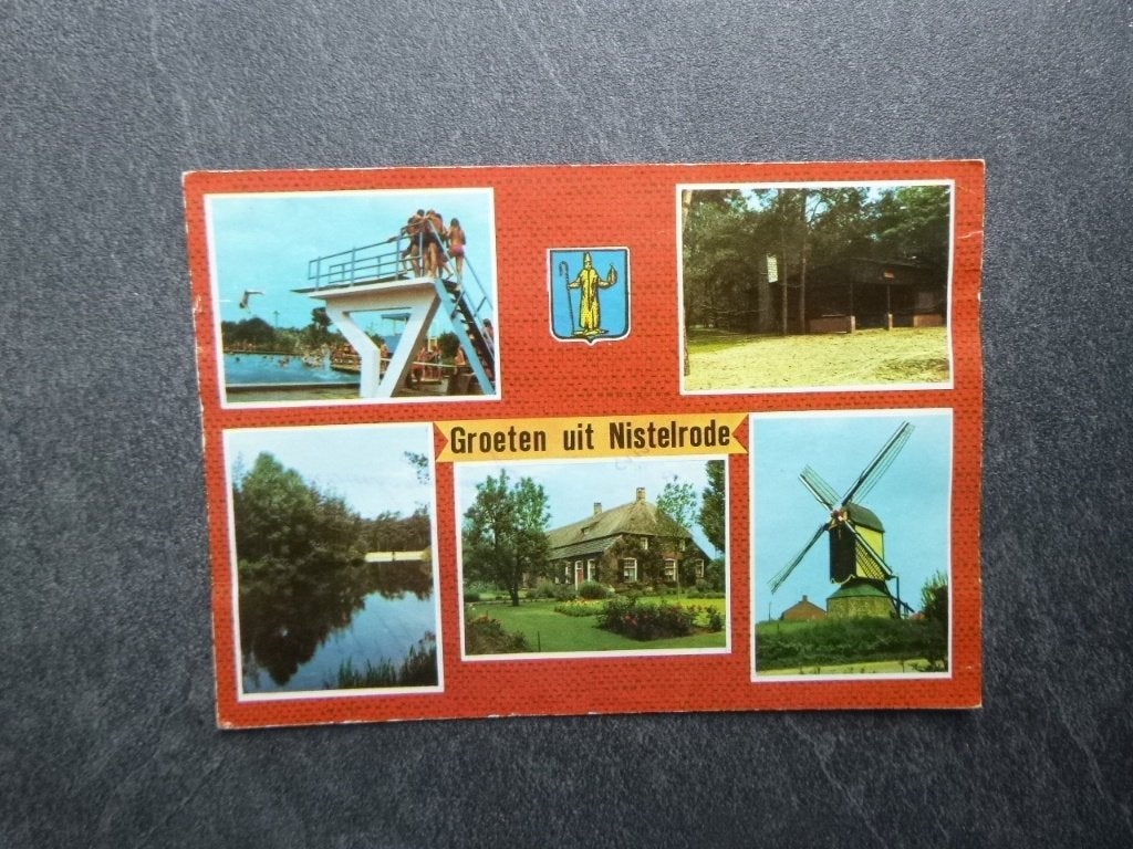 Nistelrode, molen/zwembad 1977, Verzamelen, Verzenden, 1960 tot 1980, Gelopen, Noord-Brabant