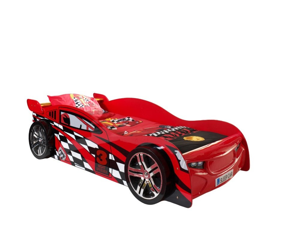 Autobed Night Speeder - 90x200 - Rood, Kinderen en Baby's, Kinderkamer | Bedden, Niet ingevuld, Niet ingevuld, Niet ingevuld