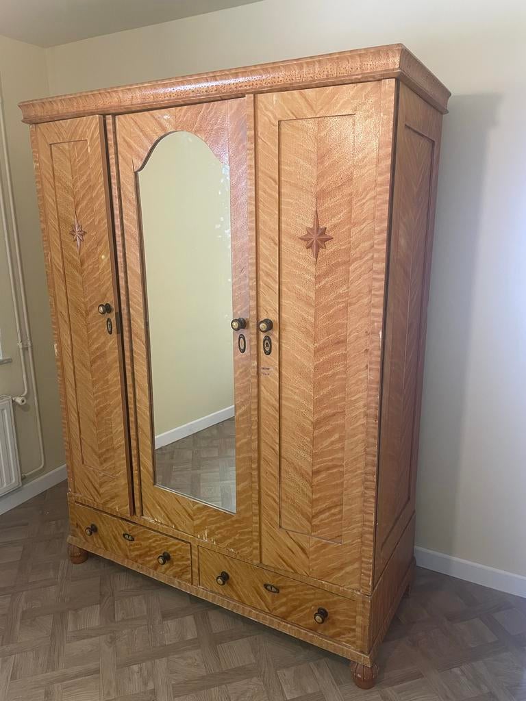 Mooie kast met spiegel en lades, ideaal voor verhuizing, Ophalen, Gebruikt, 100 tot 150 cm, Met lade(s)