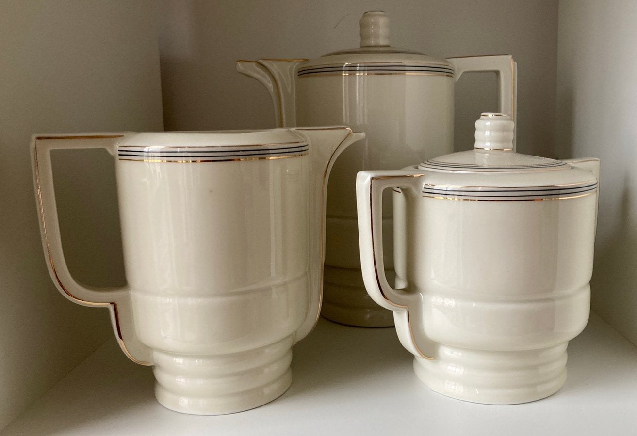 Art Deco driedelig koffie servies - merk Epiag, Antiek en Kunst, Ophalen of Verzenden