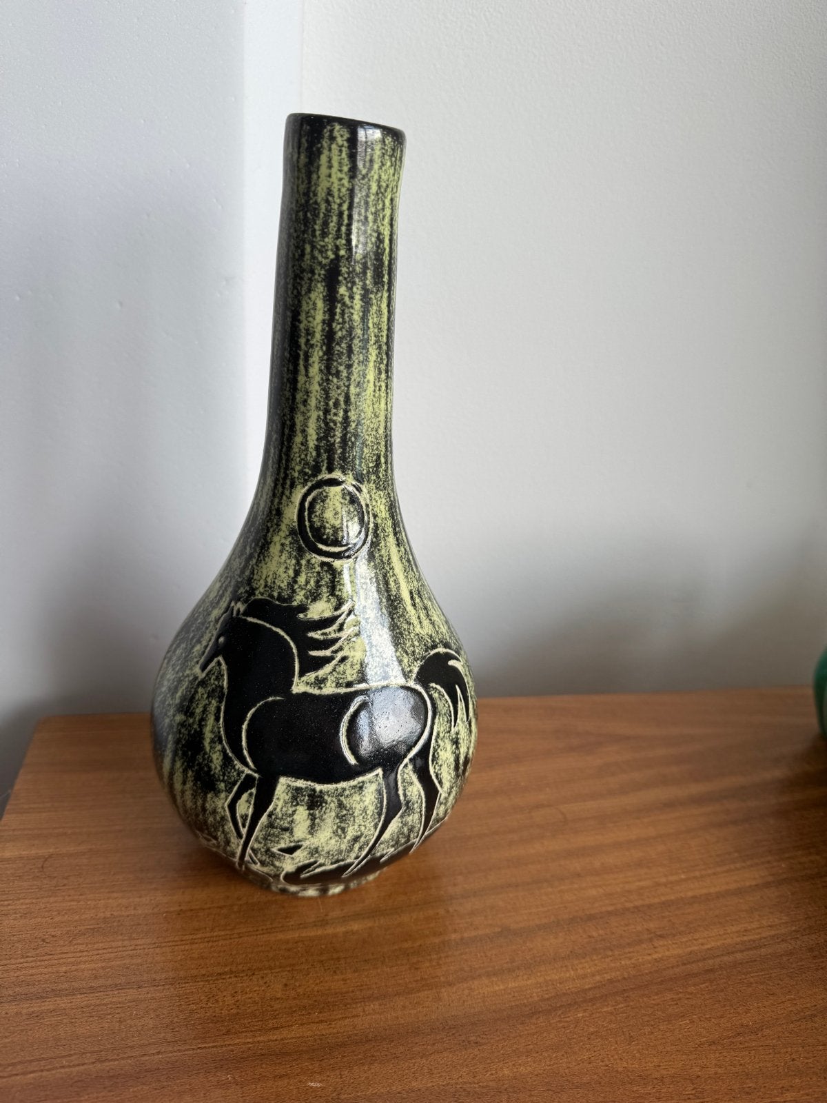 Vintage De Gats Vaas met Paardendecoratie, Ophalen of Verzenden