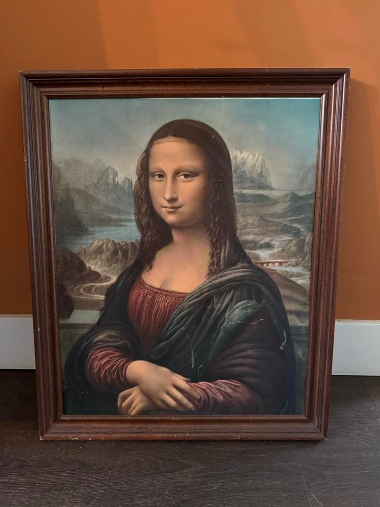 Vintage Mona Lisa reproductie in lijst - Kunsthandel Goupil, Ophalen of Verzenden