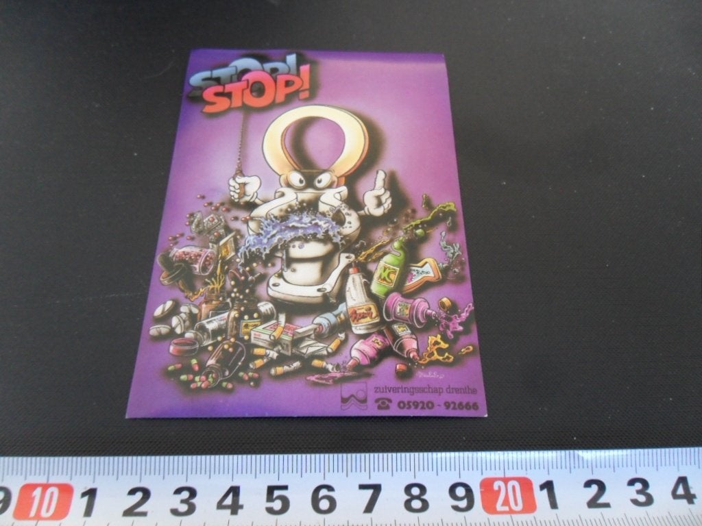 sticker strip Zuiveringsschap Drenthe STOP STOP  *, Ophalen, Zo goed als nieuw