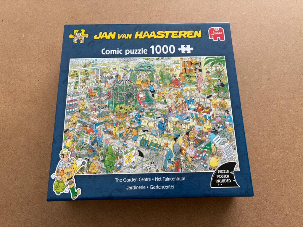 Jan van Haasteren puzzel, 1000 stukjes, Het Tuincentrum, Ophalen of Verzenden, 500 t/m 1500 stukjes, Zo goed als nieuw