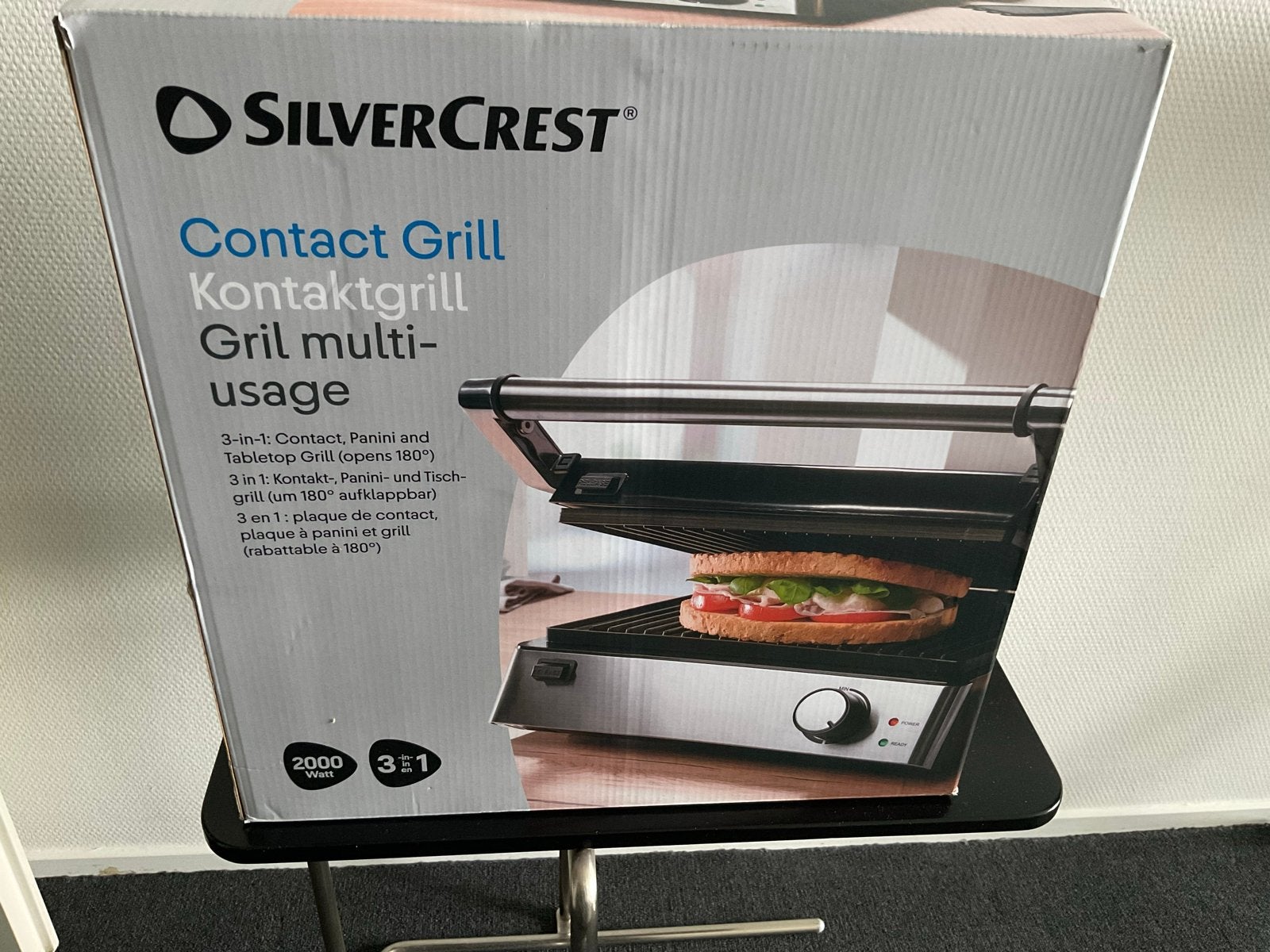 SilverCrest Contactgrill - 3-in-1 Panini en Tafelgrill, Ophalen of Verzenden, Uitneembare platen, Zo goed als nieuw