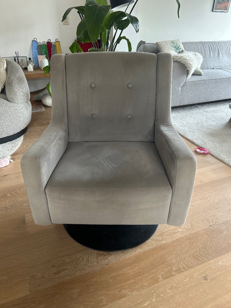 Fauteuils grijs draai, Ophalen, Overige materialen, Minder dan 75 cm, Zo goed als nieuw