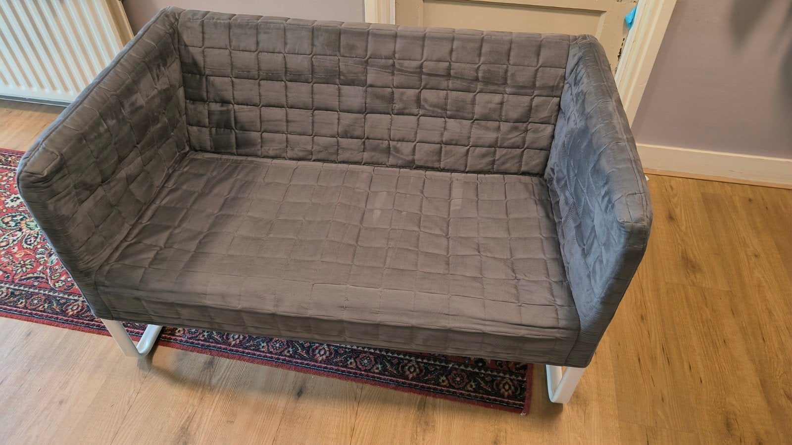 IKEA Knopparp bankje - Grijs, in prima staat., Ophalen, Minder dan 75 cm, Tweepersoons, Zo goed als nieuw