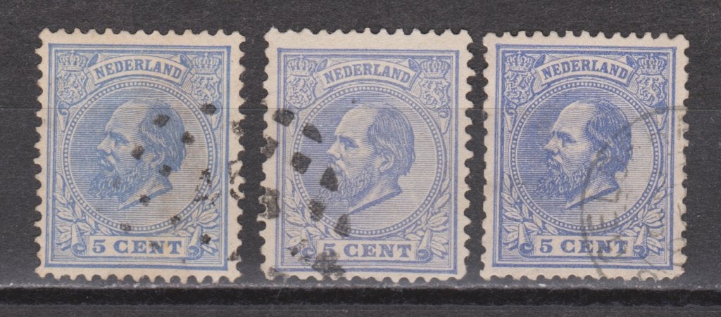 Nederland 19 3x Willem III 1872 ; OUD Nederland voor 10% CW, Postzegels en Munten, Ophalen of Verzenden, T/m 1940, Gestempeld