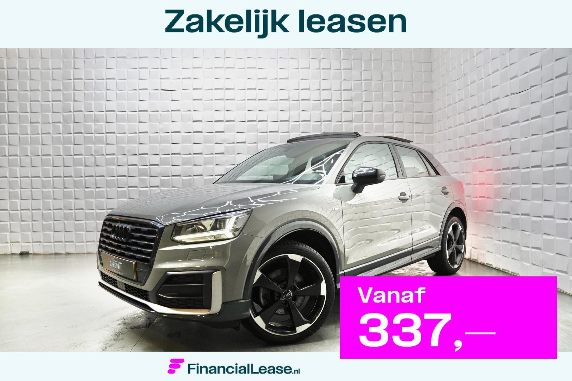 Audi Q2 1.4 TFSI CoD 2x S LINE PANO VIRTUAL NARDO GREY NAP, 4 cilinders, 150 pk, SUV of Terreinwagen, 66 €/maand
