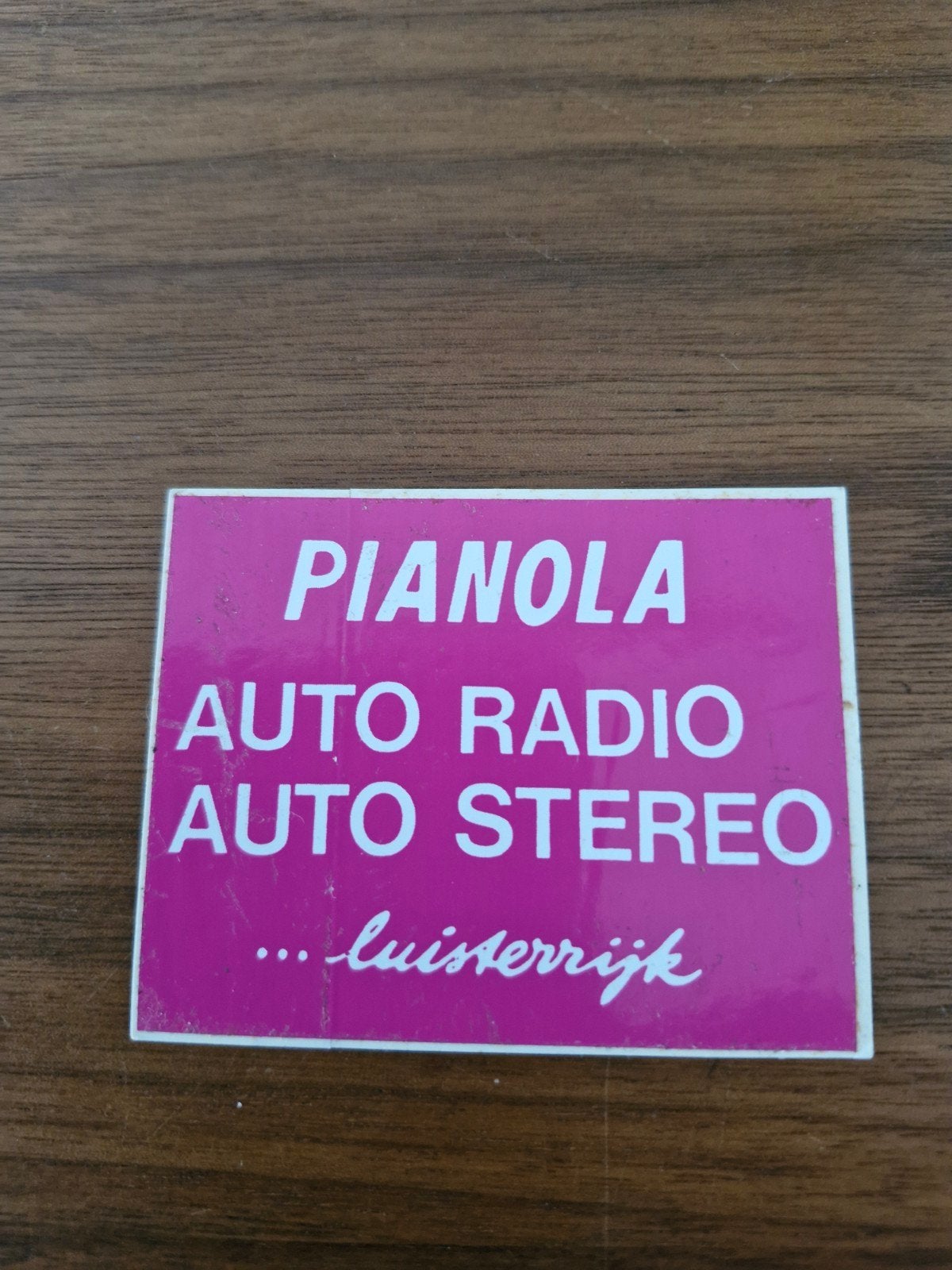 9680 Vintage Pianola Auto Radio Auto Stereo Sticker, Ophalen of Verzenden