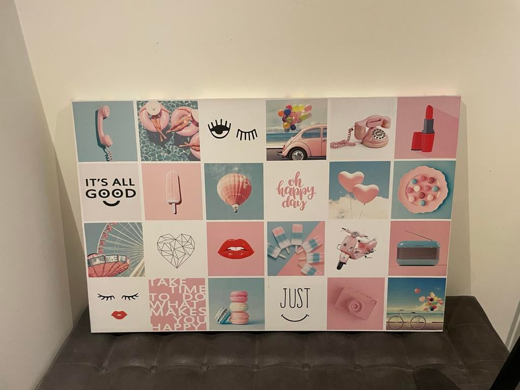 Leuk Canvas Doek voor Tiener Meisjeskamer - 115x75 cm, Ophalen of Verzenden, Zo goed als nieuw