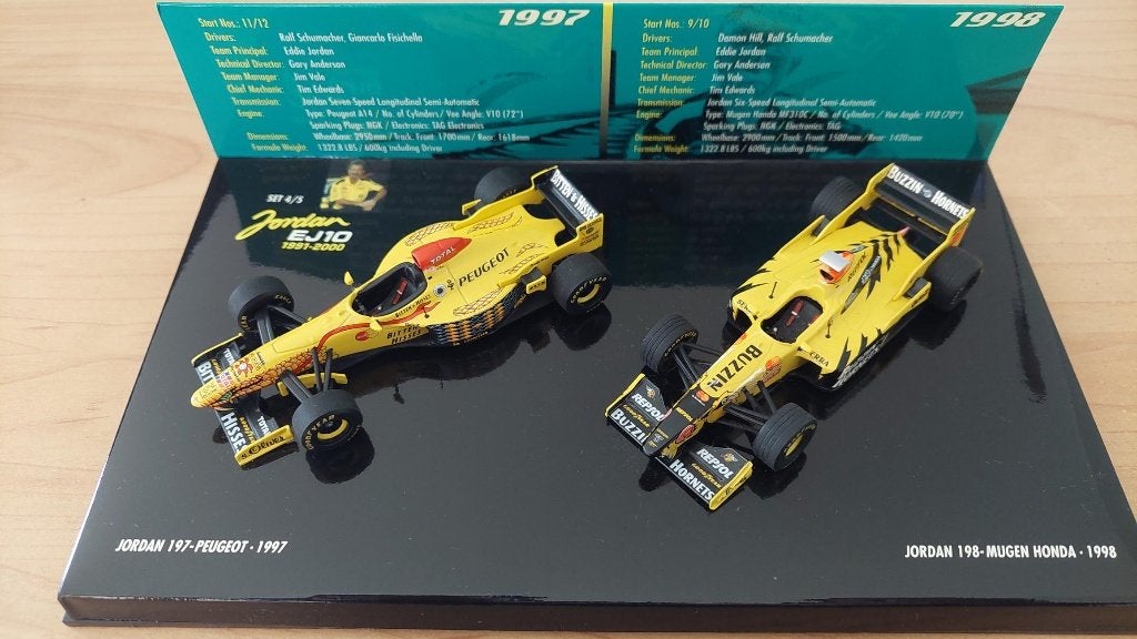 Jordan GP 10th Anniversary Set 4/5 - Minichamps 1:43, Ophalen of Verzenden, Zo goed als nieuw, Auto, MiniChamps