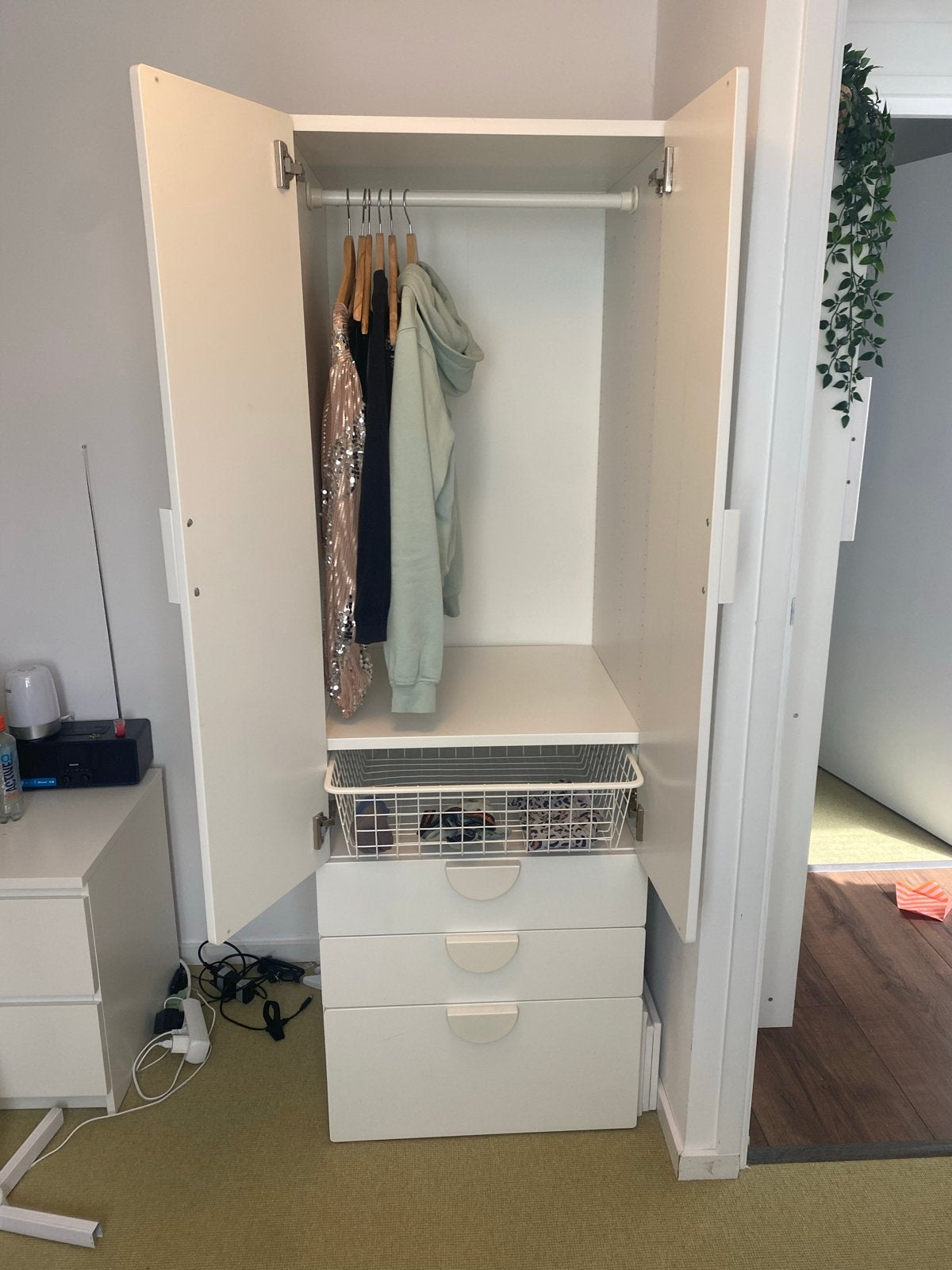 IKEA kledingkast met spiegel en lades, Ophalen, Gebruikt, 50 tot 100 cm, Met lade(s)
