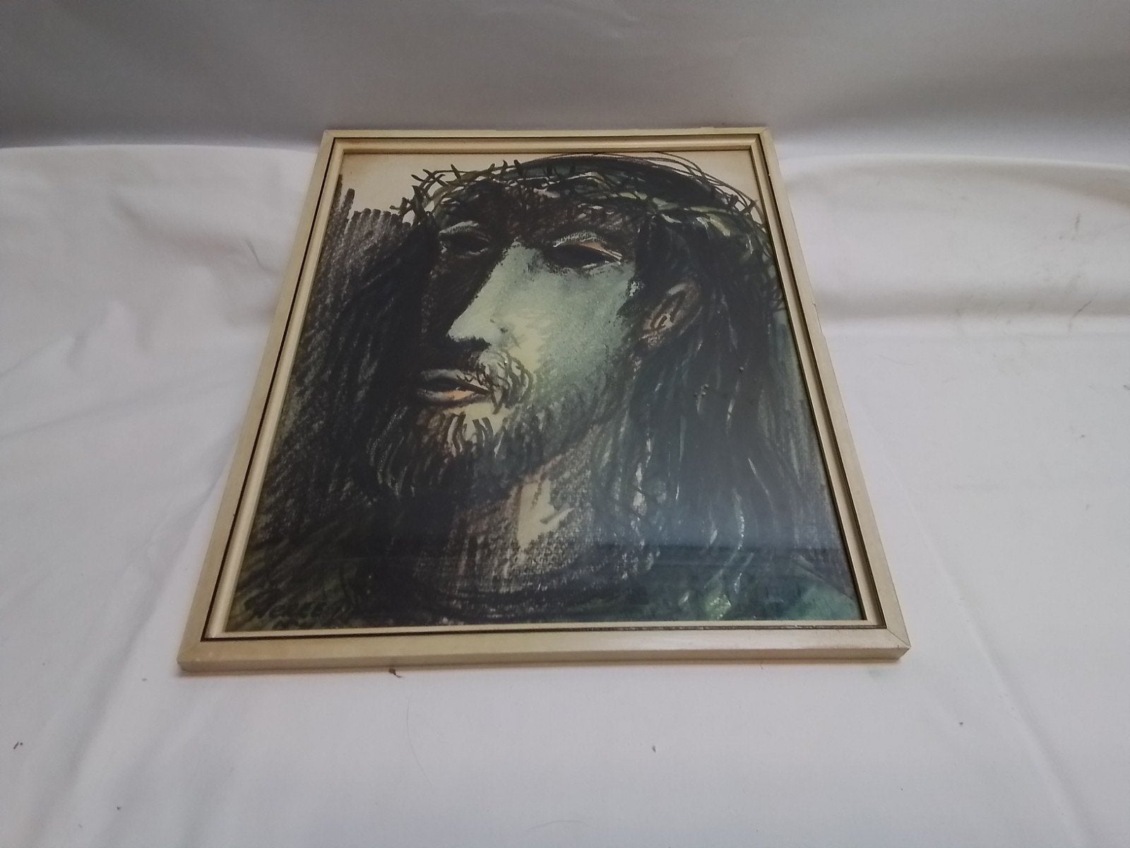 Pierre Daems - Christus met doornenkroon (Maastricht), Portret of Personen, Expressionistisch, Papier, Gemengde techniek