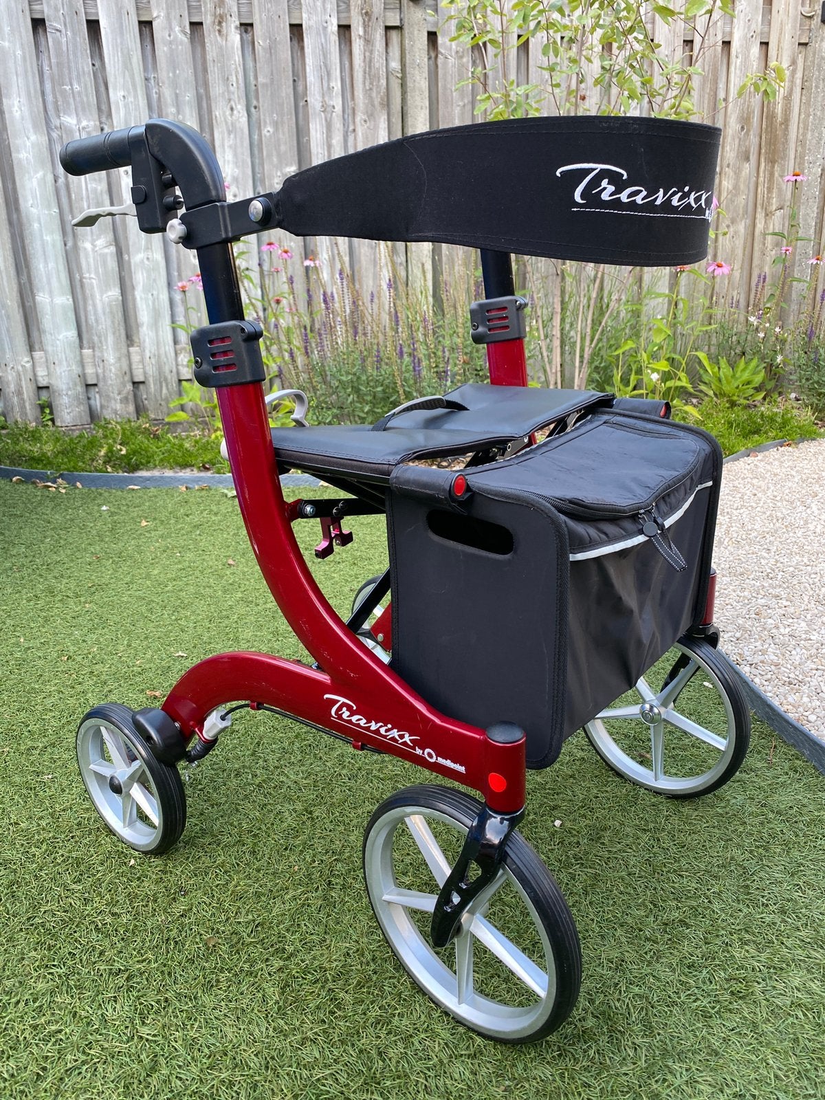 Travixx Deluxe S - Medipoint rollator +tas+rugband, Diversen, Ophalen, Opvouwbaar, Zo goed als nieuw