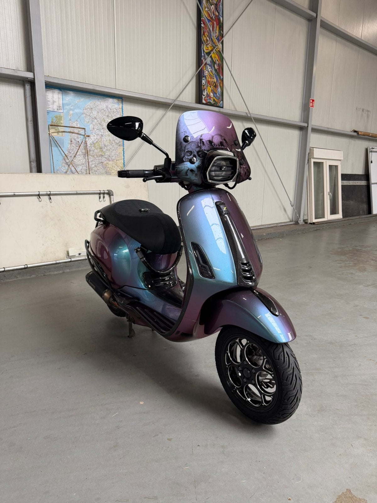 Vespa sprint e5 custom full option 80cc full malossi brom, Ophalen, Maximaal 45 km/u, Vespa S, Zo goed als nieuw
