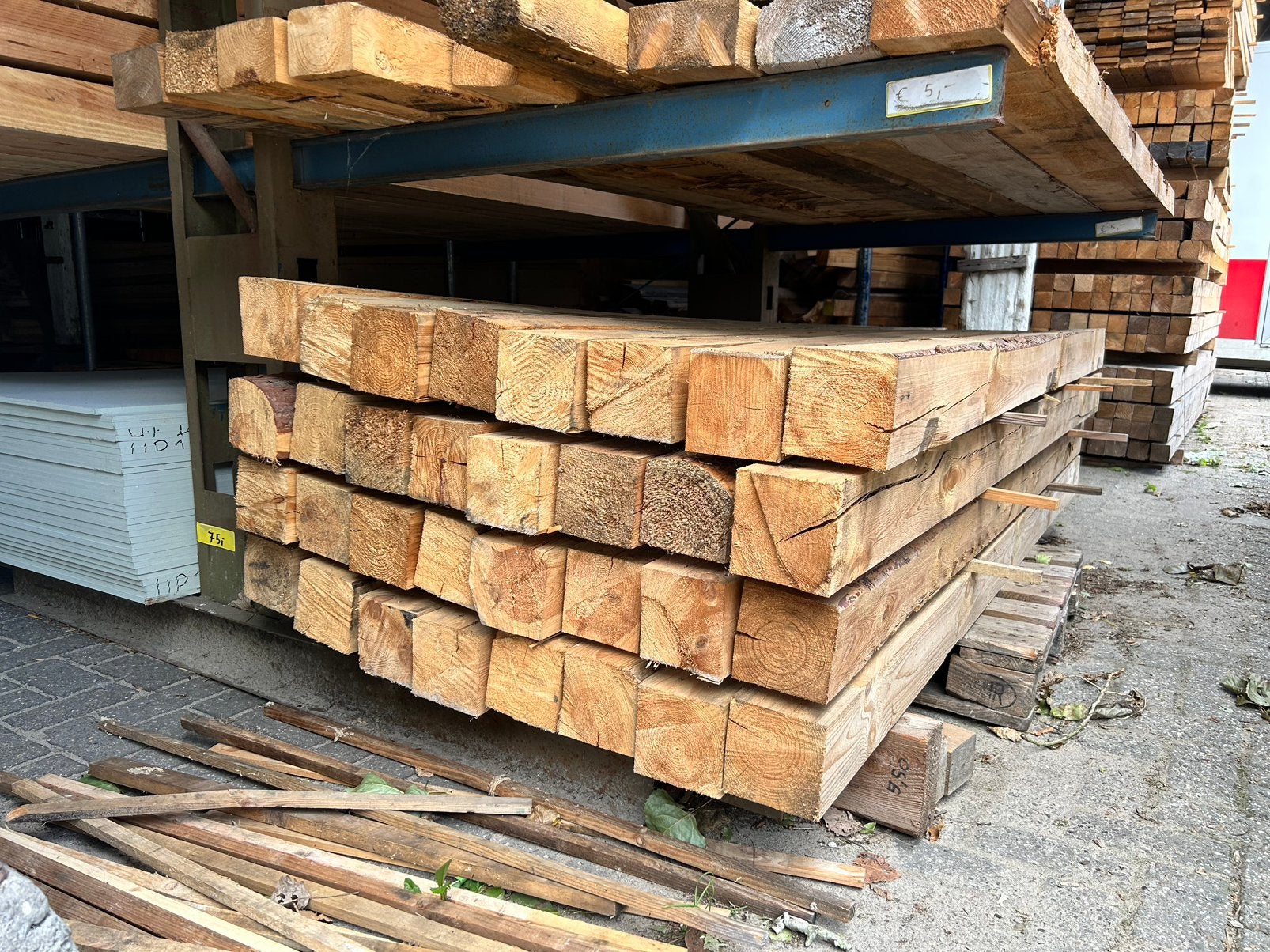 Overkapping palen en betonpoeren, Tuin en Terras, Palen, Balken en Planken, Ophalen, Zo goed als nieuw, 250 cm of meer, Palen