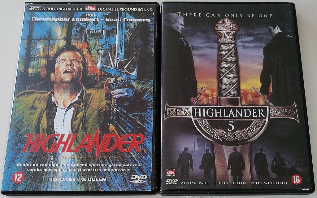 Dvd *** HIGHLANDER *** Deel 1 + 5, Cd's en Dvd's, Engels, Nederlands, Fantasy, Ophalen of Verzenden