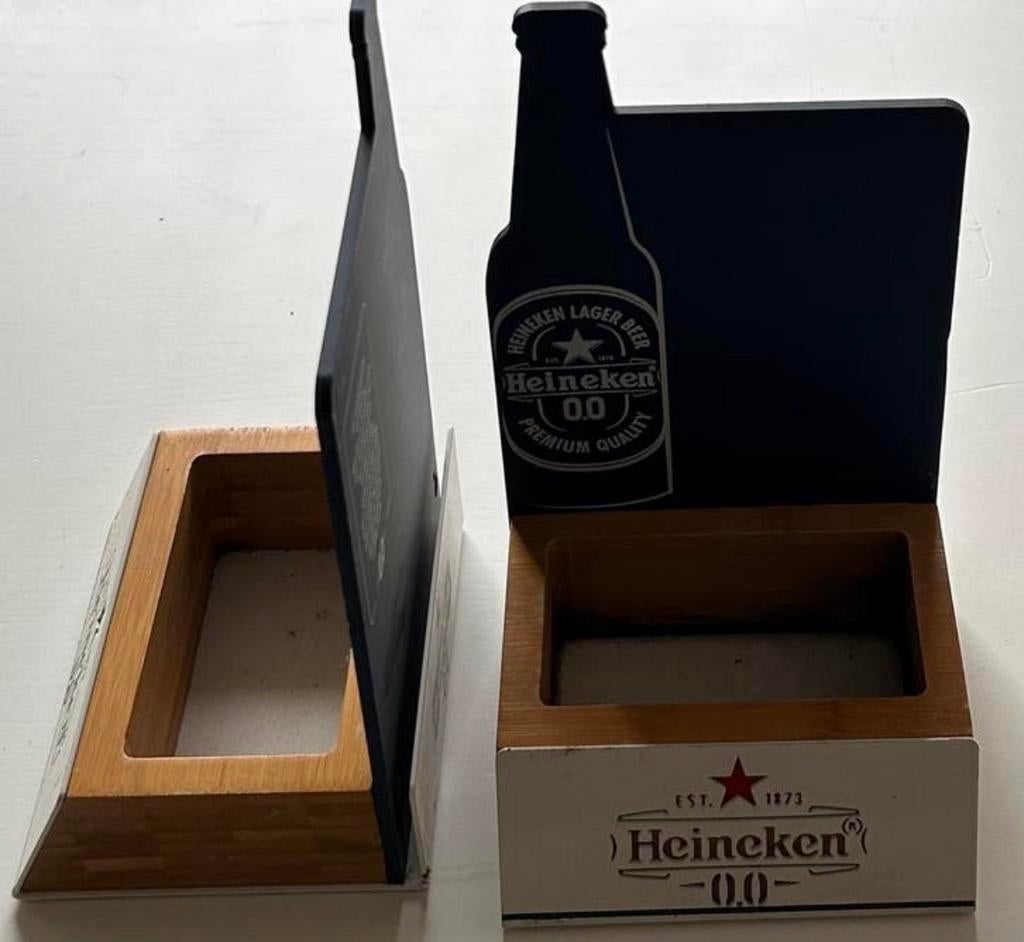 Heineken 0.0 Reclamebord / Viltjeshouder, Ophalen of Verzenden, Gebruikt, Reclamebord, Plaat of Schild, Heineken