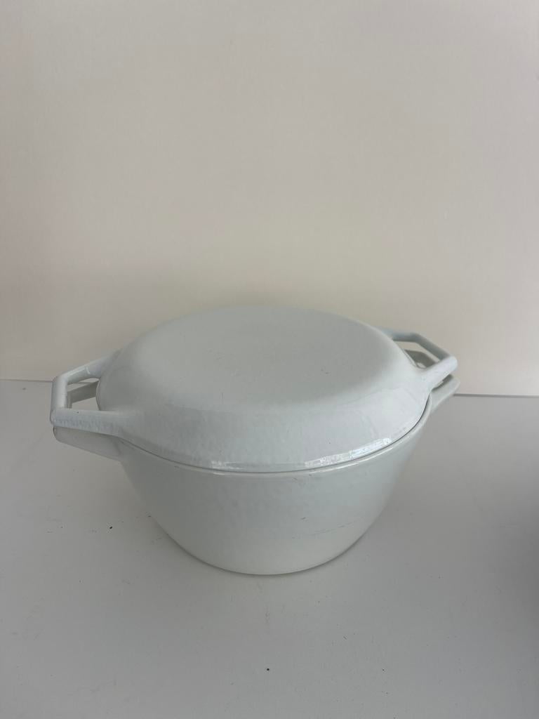 grote gietijzeren witte copco pan michael lax met deksel, Ophalen, Gebruikt, Gietijzer, Koekenpan of Braadpan