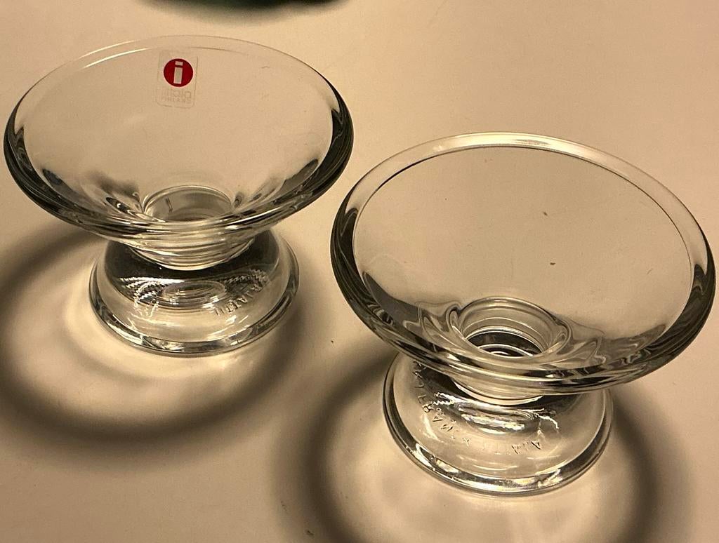 Iittala, Finland: set van 2  Kartio kandelaars Kaj Franck, Ophalen of Verzenden