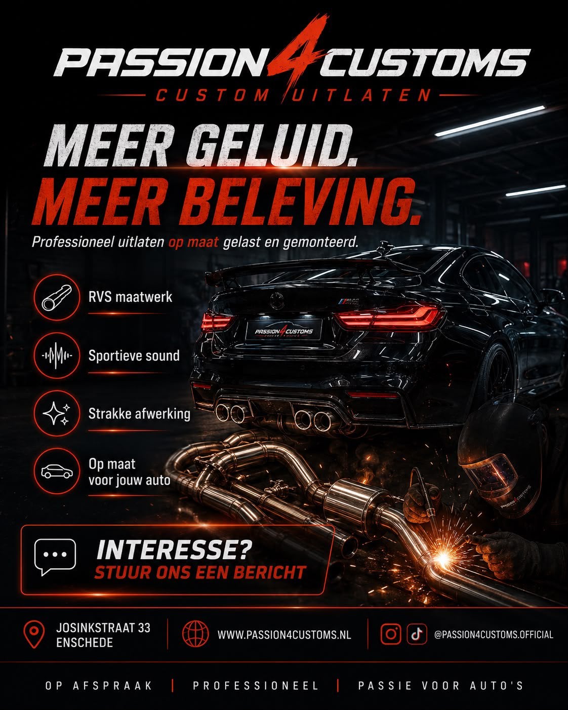 Custom uitlaat laten maken | Passion4Customs Enschede, Ophalen, Nieuw