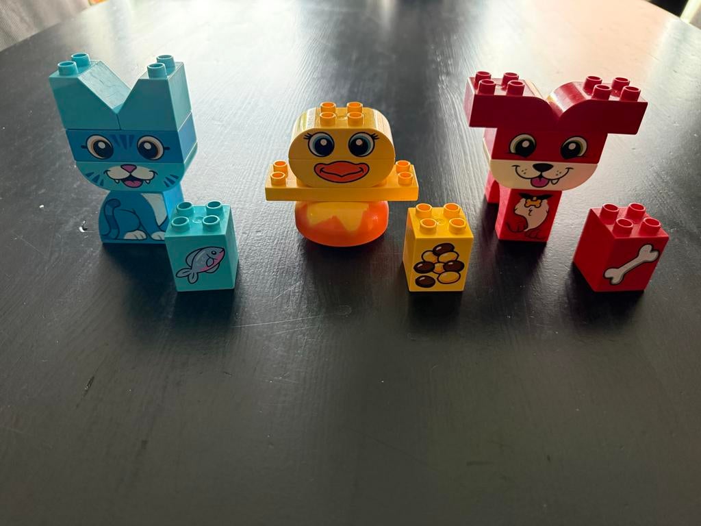 Duplo hondje, poesje en eendje - Compleet en in prima staat, Gebruikt, Ophalen of Verzenden, Minifiguur, Compleet