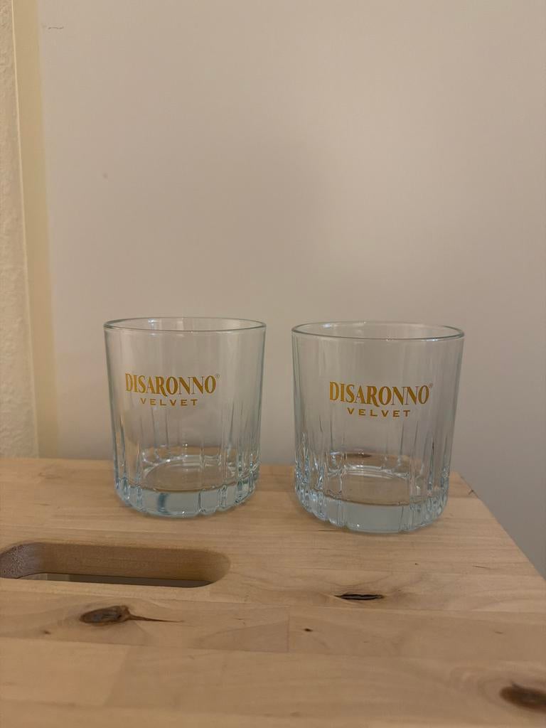 Disaronno glazen 2 stuks, Huis en Inrichting, Glas of Glazen, Nieuw, Ophalen of Verzenden, Glas
