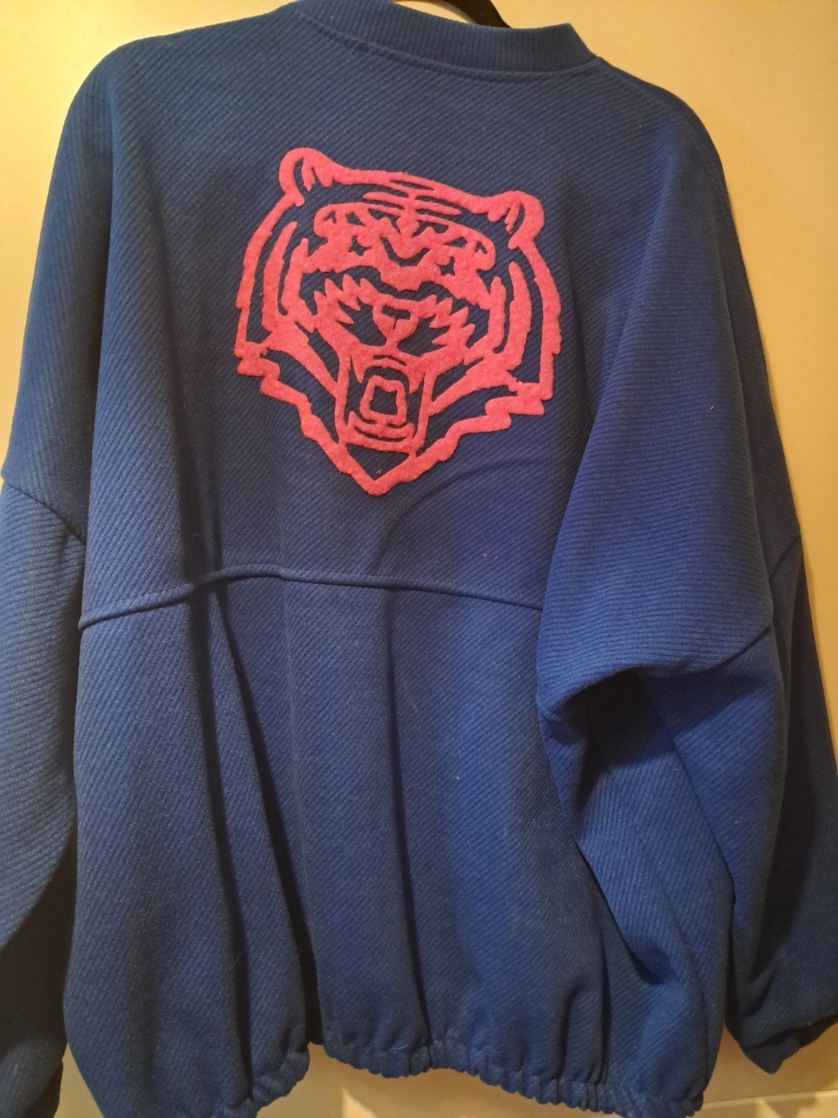 Mooie blauwe najaarsjas met tijgerprint - Maat XL, Ophalen of Verzenden, Zo goed als nieuw, Maat 46/48 (XL) of groter, Blauw