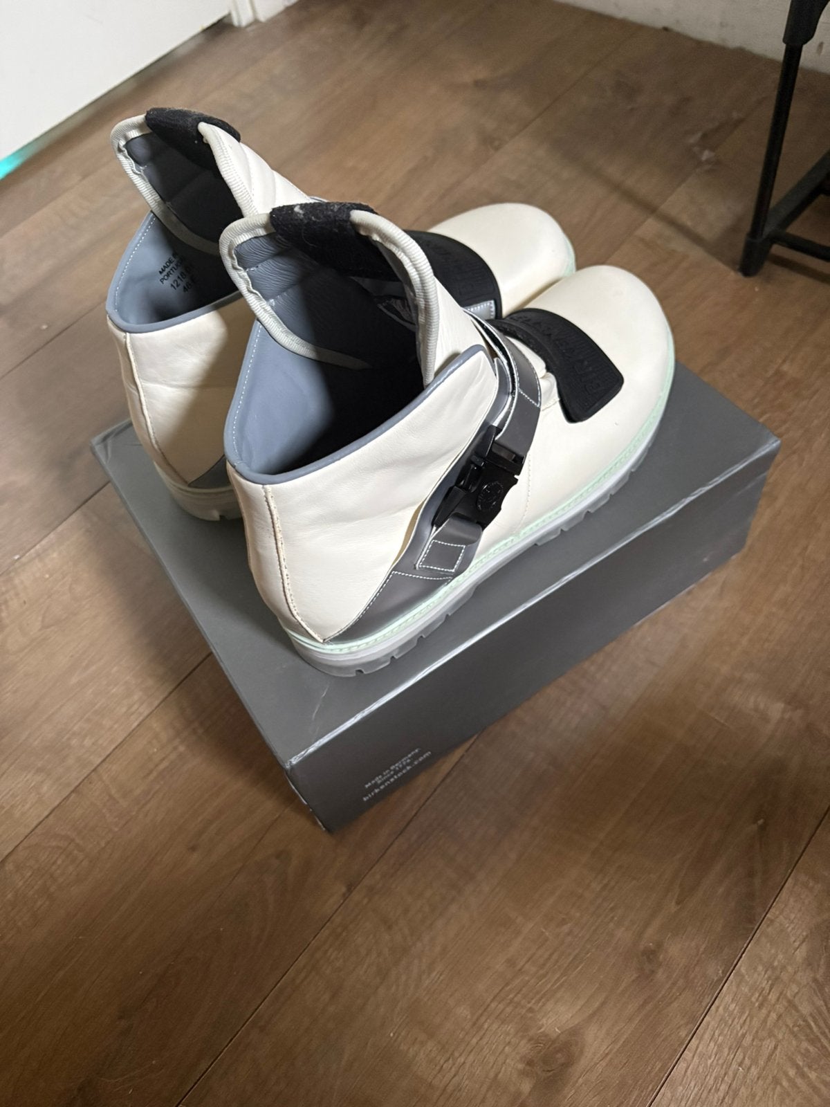 Birkenstock x rick owens high top boots 47, Kleding | Heren, Verzenden, Wit, Boots, Zo goed als nieuw