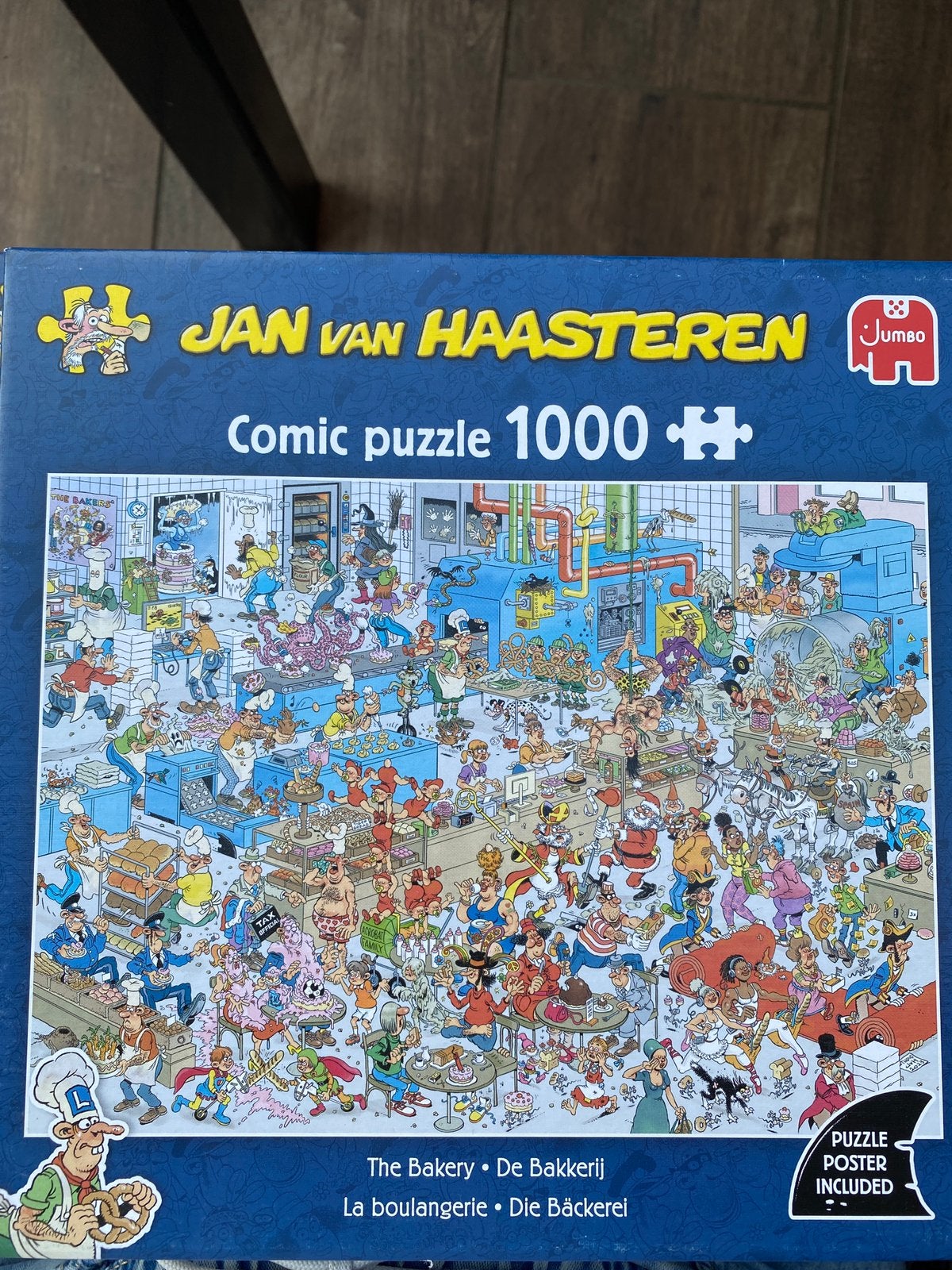 2 puzzels Jan van Haasteren: 1000 stukjes (bakkerij en oase), Ophalen, 500 t/m 1500 stukjes, Zo goed als nieuw