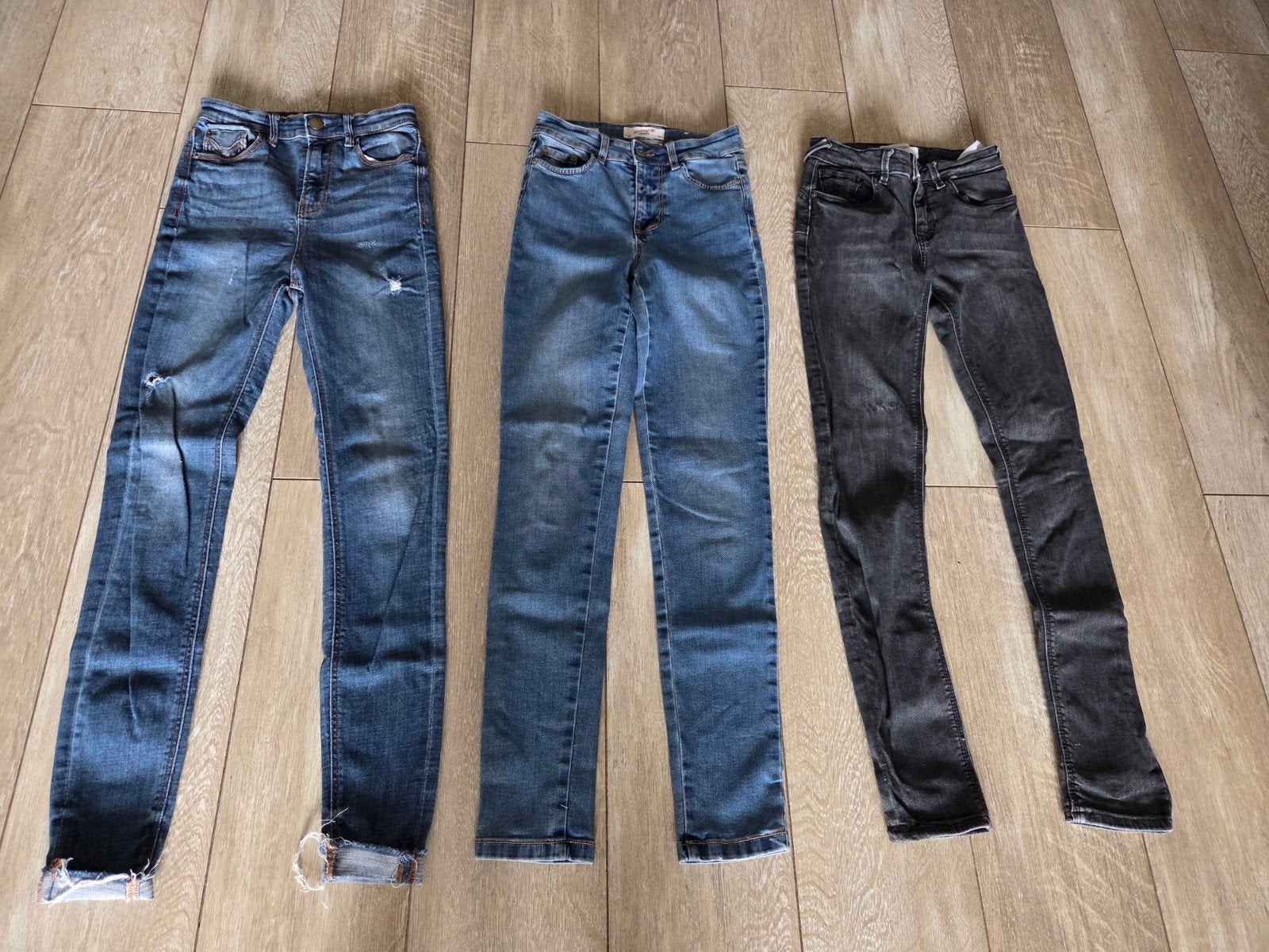 3x jeans. spijkerbroeken.maat XXS. Maat 32. Mango stradivari, Ophalen, Blauw, W27 (confectie 34) of kleiner, Stradivarius