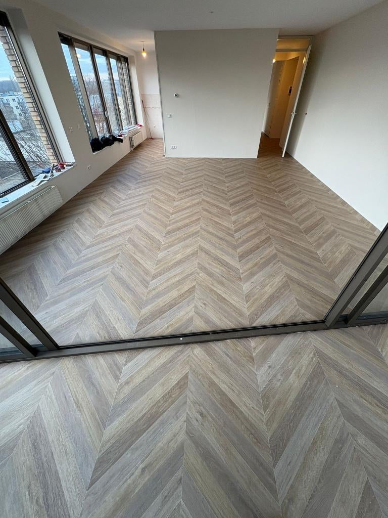 Hongaarse punt vinyl vloer | Gratis leggen Rotterdam!!, Ophalen, 75 m² of meer, Nieuw, Vinyl