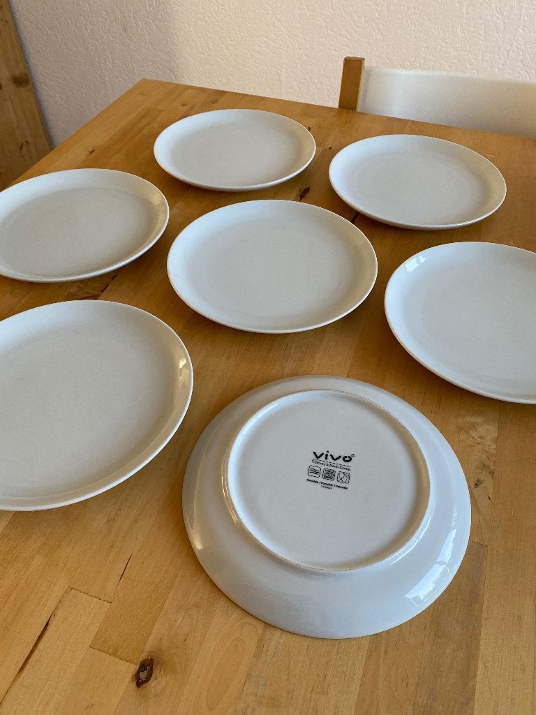 7 Villeroy & Boch porceleinen Vivo ontbijt Borden wit Zgan!, Vivo, Ophalen of Verzenden, Zo goed als nieuw, Bord(en)