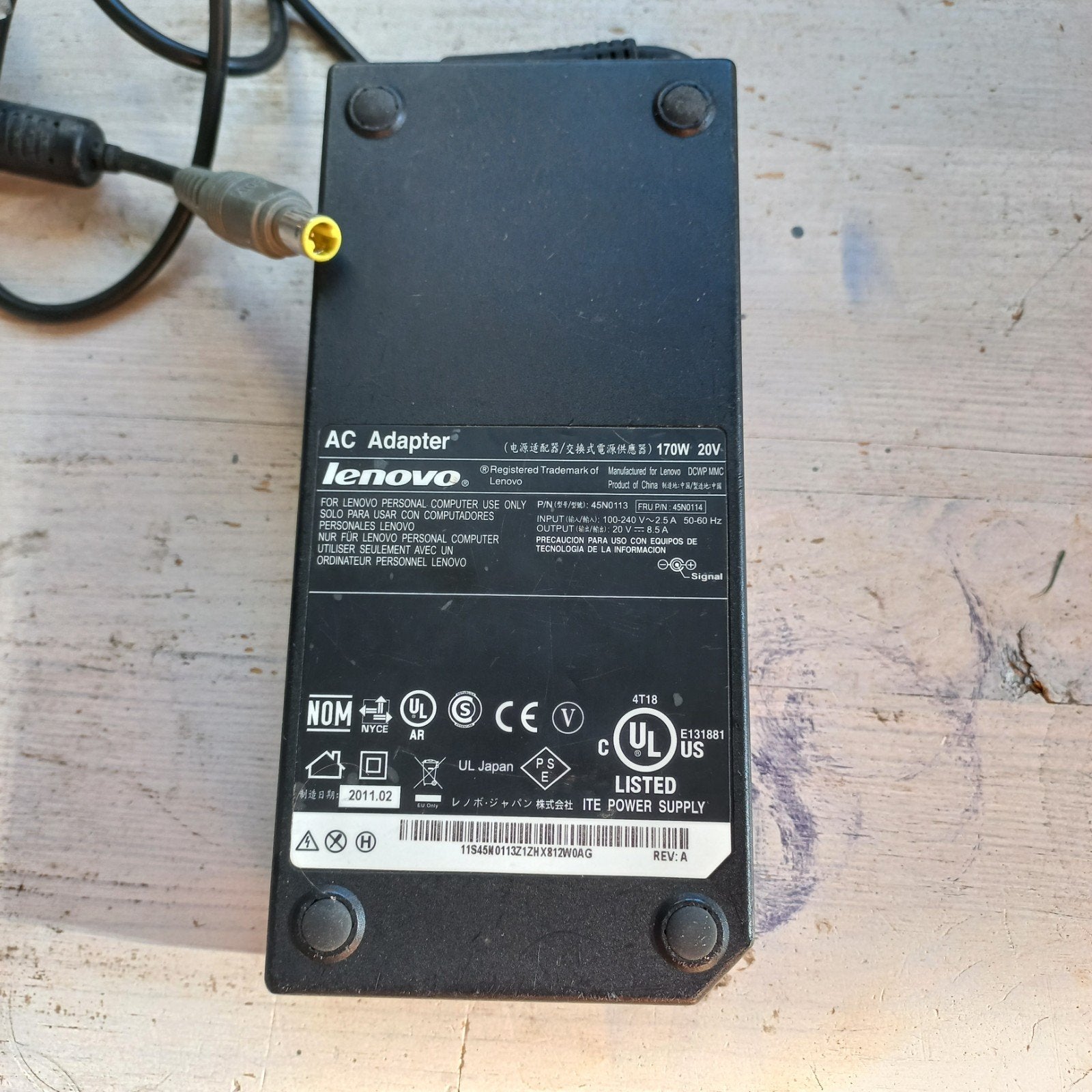 Lenovo 170Watt adapter, Computers en Software, Ophalen of Verzenden, Gebruikt, Lenovo ThinkPad